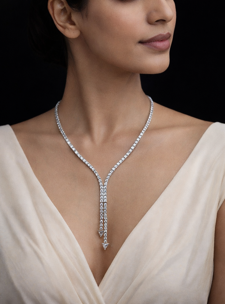 925 Silver Y-Drop Lariat Necklace