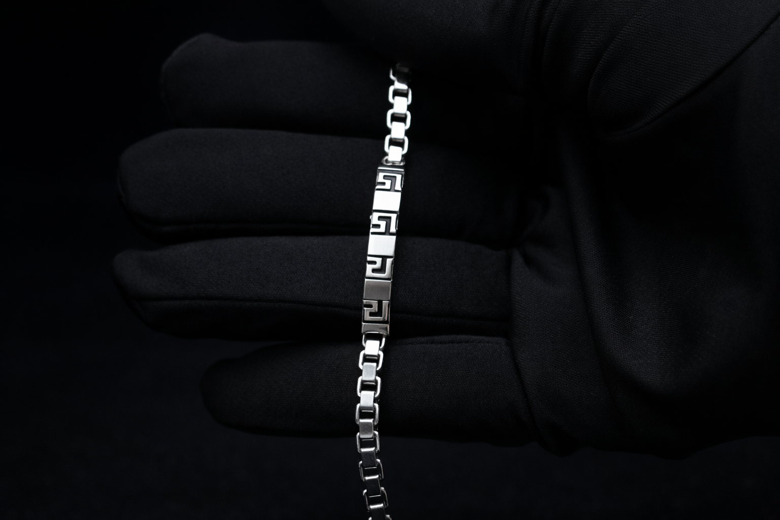 Greek Key Stainless Steel Bracelet for Men