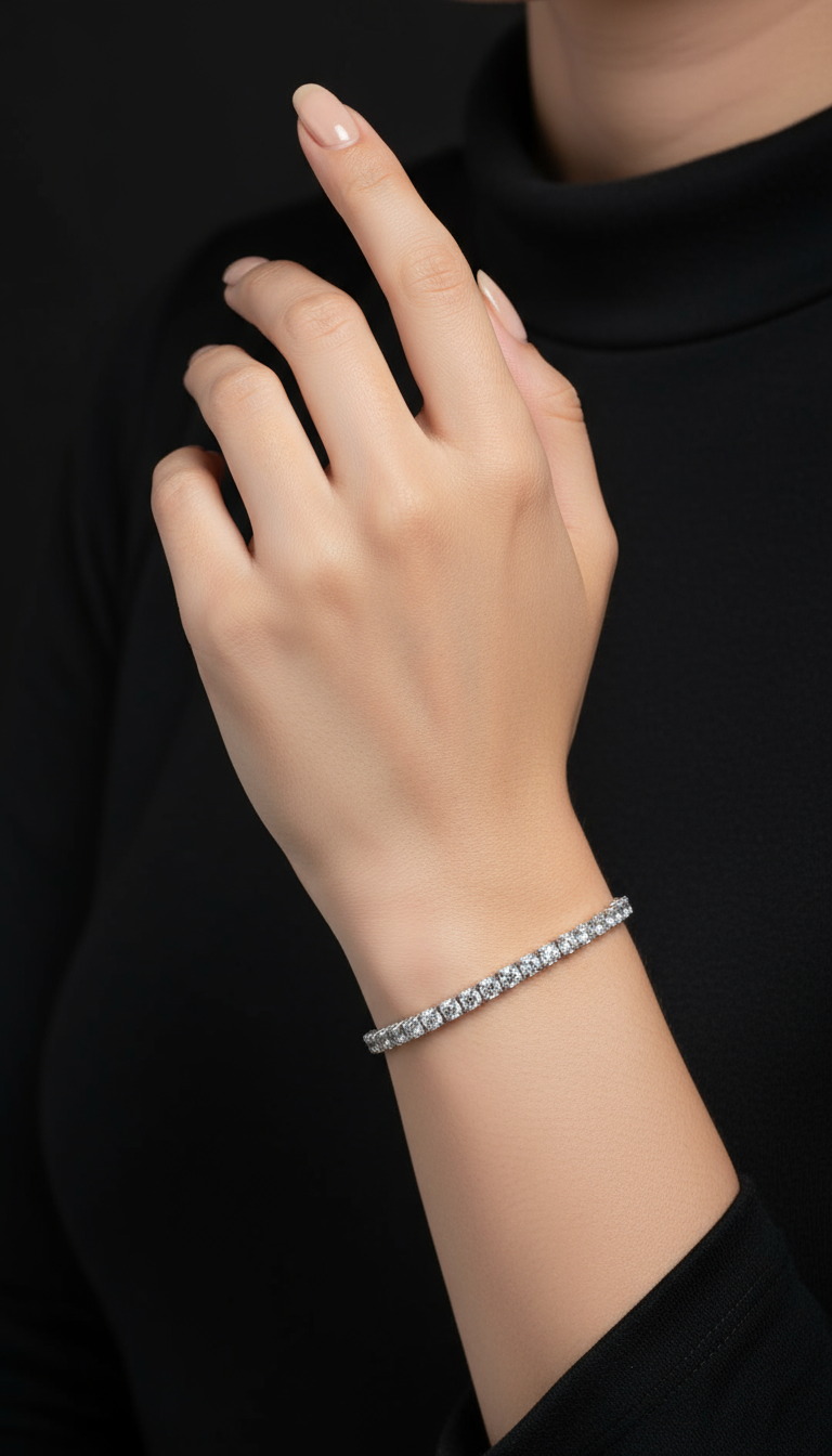 925 Sterling Silver Tennis Bracelet for Women