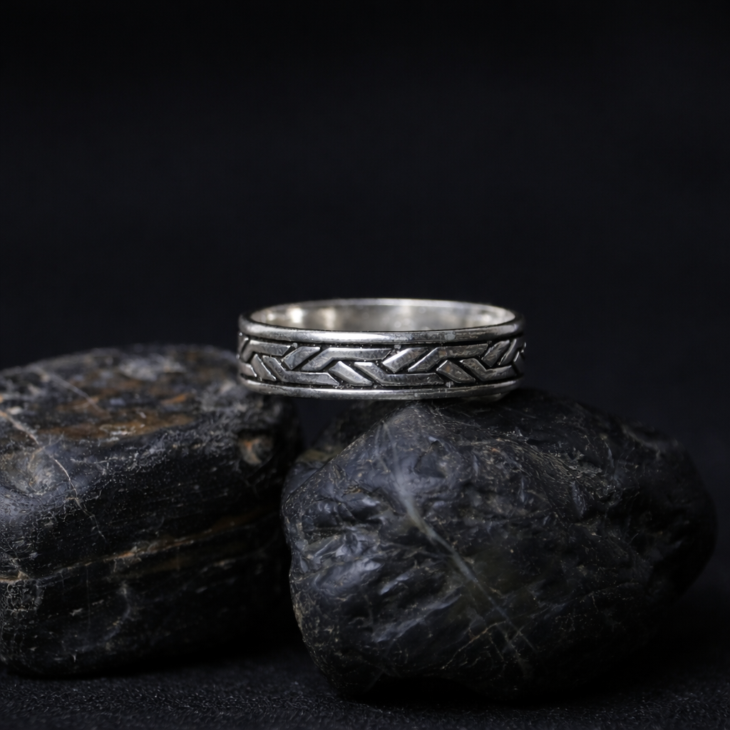 Men’s Sterling Silver Braided Pattern Ring