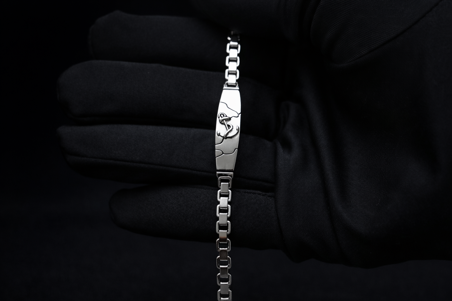 Anchor Engraved ID Bracelet for Men