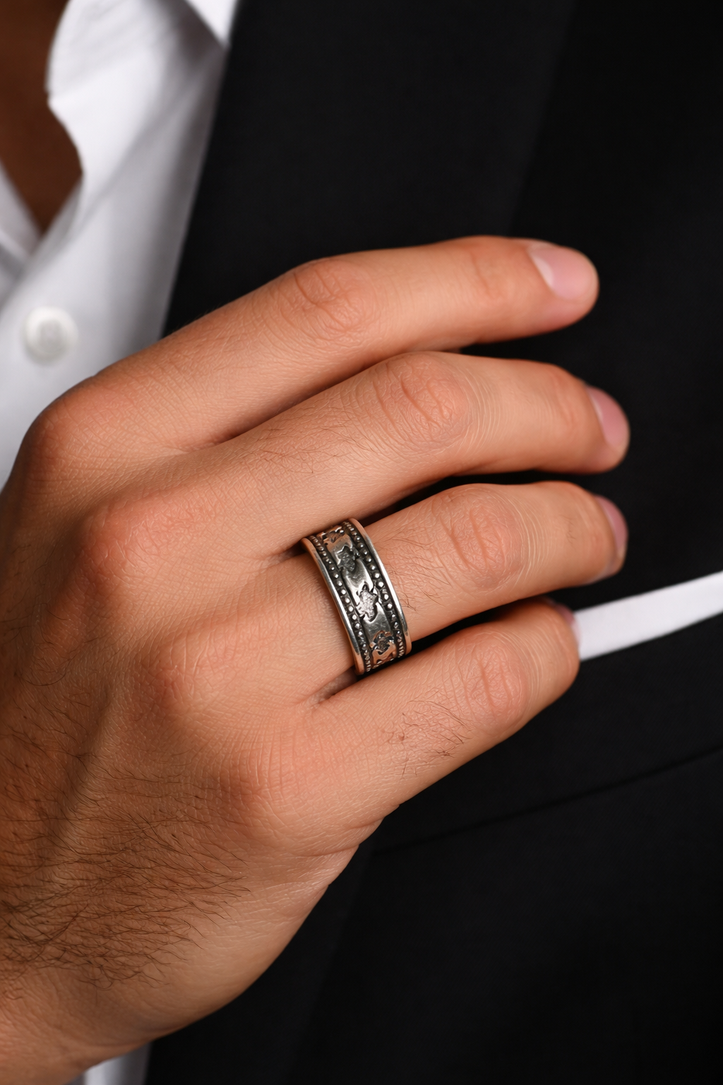 Tribal Motif 925 Sterling Silver Ring