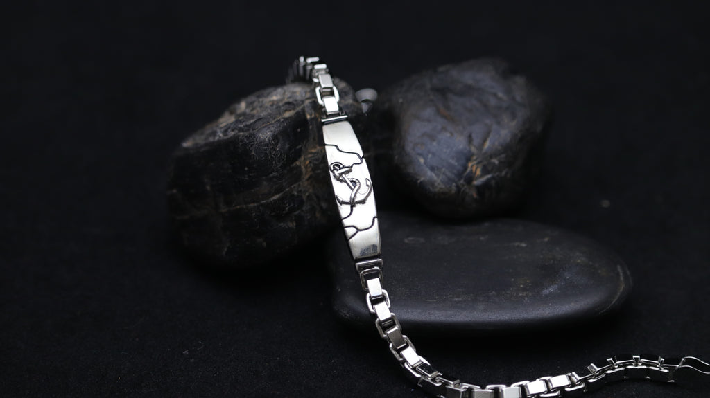 Anchor Engraved ID Bracelet for Men