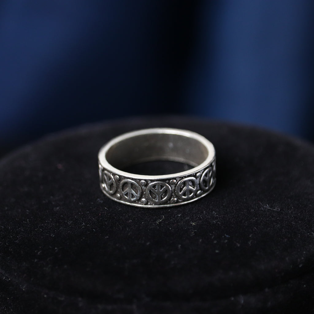 Peace Symbol 925 Sterling Silver Ring