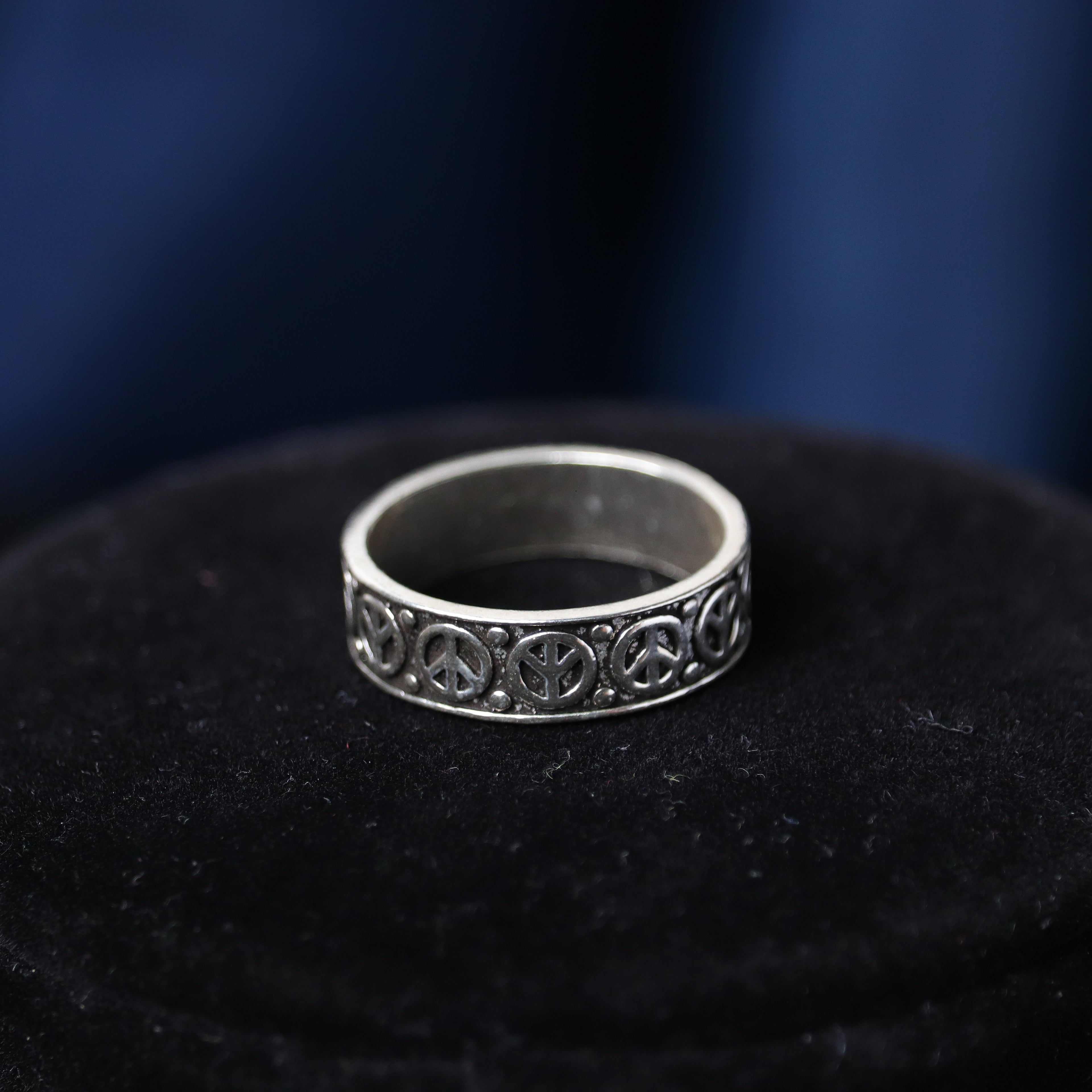 Peace Symbol 925 Sterling Silver Ring